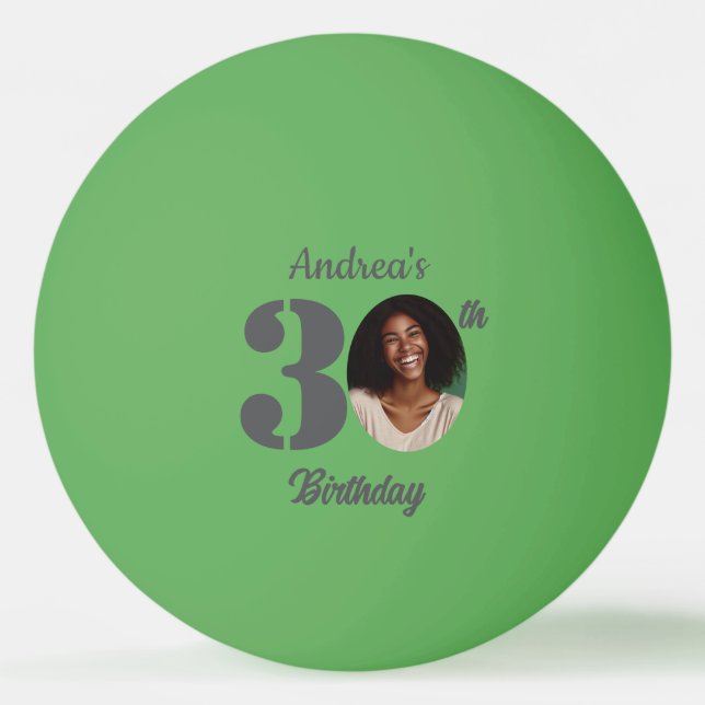 Bolinha De Ping Pong Bold 30th Birthday Party Photo  (Frente)