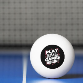 Bolinha De Ping Pong Bold Play Ball Sports Quote Art