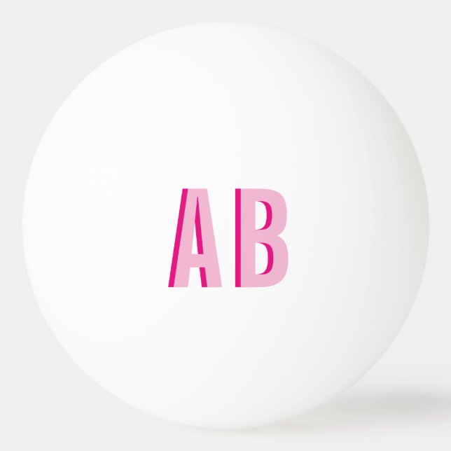 Bolinha De Ping Pong Bold Stacked Pink 2 Letter Monogram (Frente)