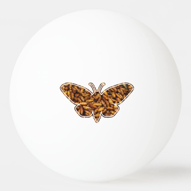Bolinha De Ping Pong Bombyx Mori Silk Moth Life Cycle Silhoule (Frente)