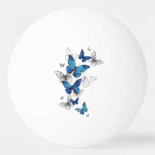Bolinha De Ping Pong Borboletas Azuis Morpho