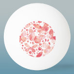 Bolinha De Ping Pong Borboletas Cores Aquáticas Cor de Rosa<br><div class="desc">Pintagem de borboletas cor-de-água rosa-coral.</div>