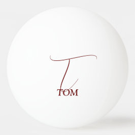 Bolinha De Ping Pong Bordô Monogramado