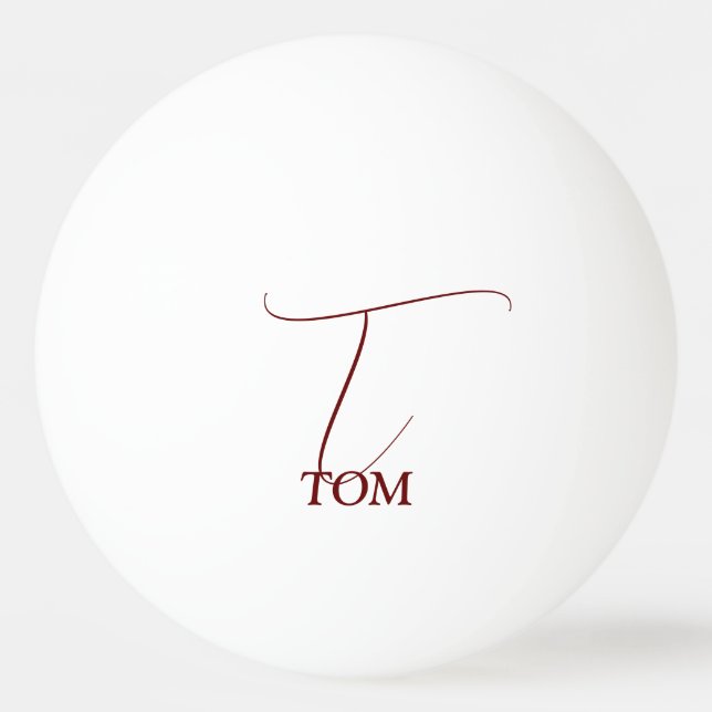 Bolinha De Ping Pong Bordô Monogramado (Frente)