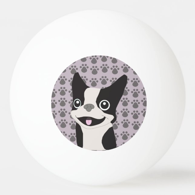 Bolinha De Ping Pong Boston Terrier, Lavanda Roxa (Frente)