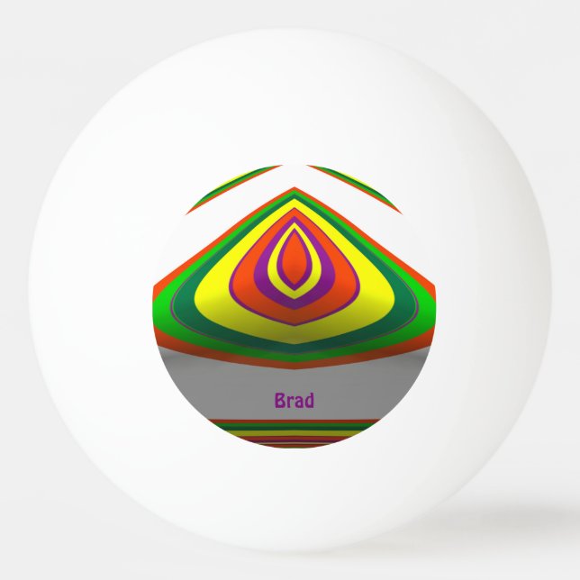 Bolinha De Ping Pong BRAD ~ Facilmente Reconhecido ~ Multicolor ~ (Frente)