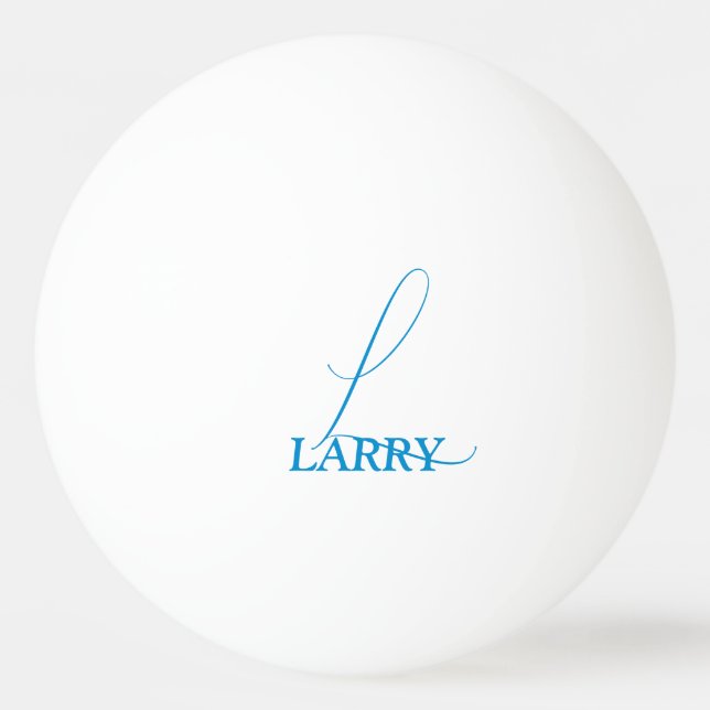 Bolinha De Ping Pong Branco Azul Monogramado (Frente)