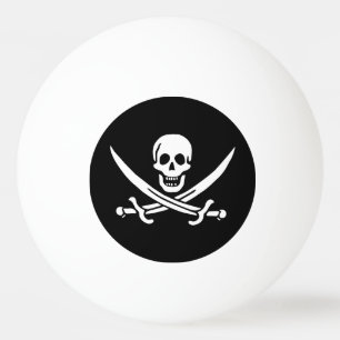 Bolinha De Ping Pong Branco, Bandeira Pirata, Calico Jack, Caveira e Cu