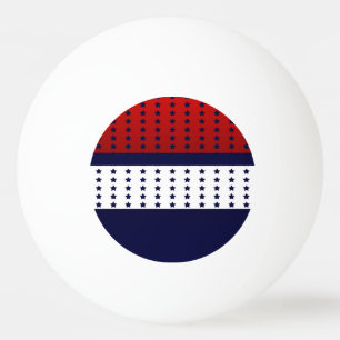 Bolinha De Ping Pong Branco Vermelho Patriótico e Azul com estrelas des