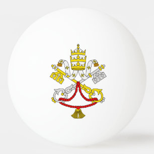 Bolinha De Ping Pong Brasão de Armas do Vaticano Emblema de Arte Fina P