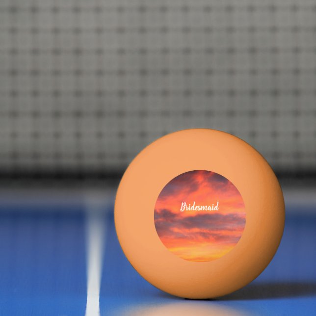 Bolinha De Ping Pong Bridesmaid Sunset Sky Orange Abstrato Dift Favor (Líquido)