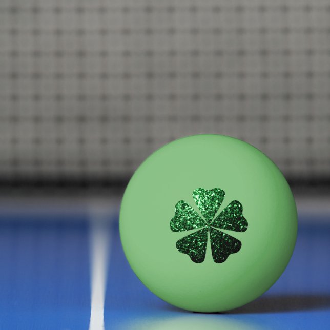 Bolinha De Ping Pong Brilhante Verde Escuro brilha Shamrock Clover (Líquido)