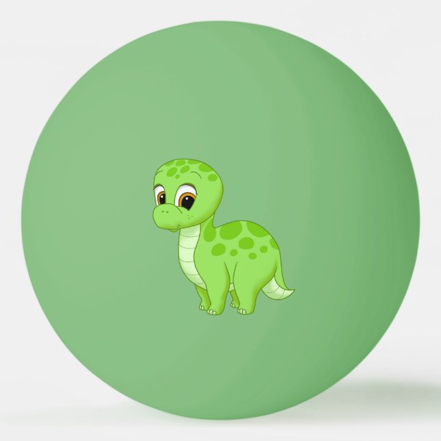 Bolinha De Ping Pong Brontossauro Verde Bonito Dinossauro (Frente)