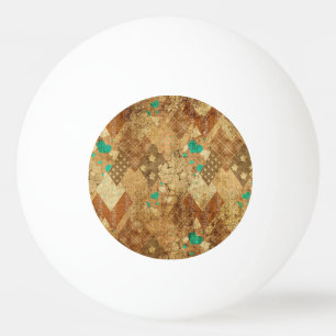 Bolinha De Ping Pong Brown Grunge Quilt Stars Hearts