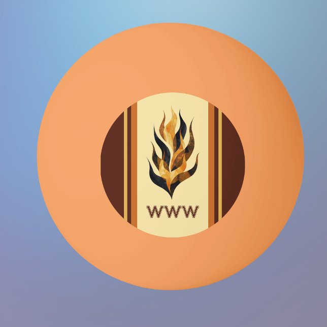 Bolinha De Ping Pong Brown Stripes and Orange Dragon Flames Monogram (Criador carregado)