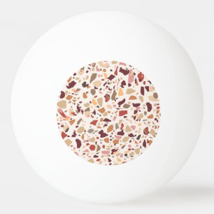 Bolinha De Ping Pong Brown terrazzo: vintage, trendy padrão.