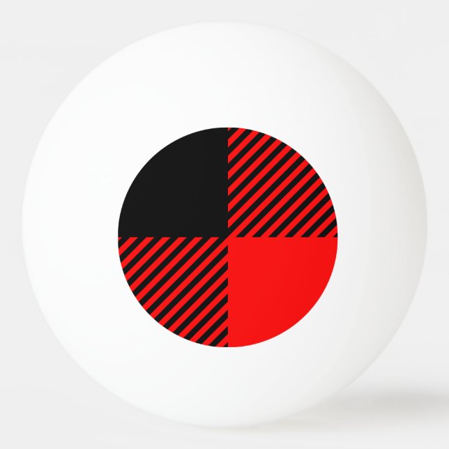 Bolinha De Ping Pong Buffalo Check Red and Black Lumberjack Xadrez Deco (Frente)