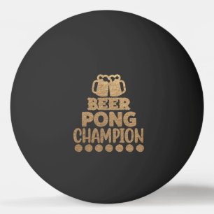 Bolinha De Ping Pong C Campeão de Beer Pong Texto Divertido Preto Doura