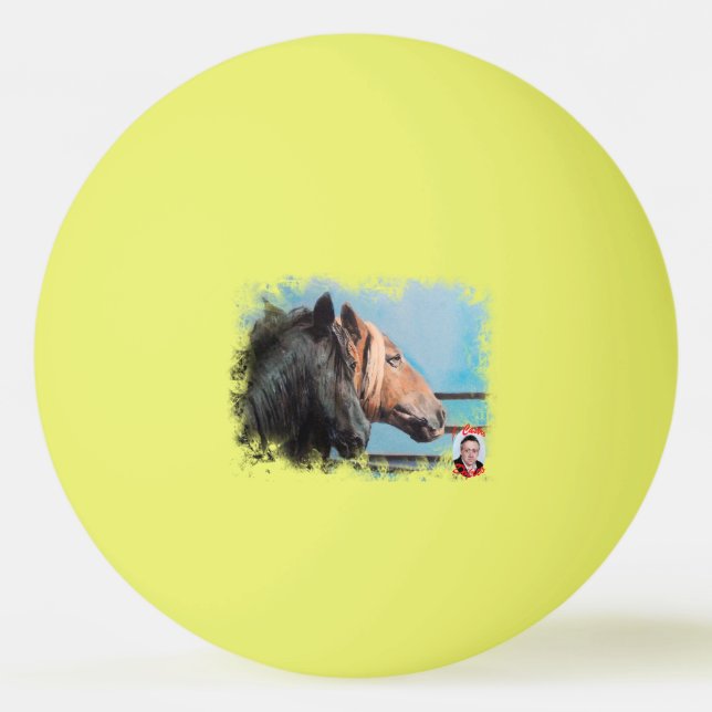 Bolinha De Ping Pong Caballos/Cabalos/Horses (Frente)