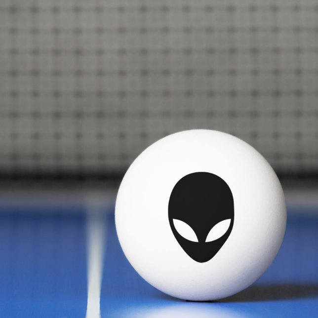 Bolinha De Ping Pong Cabeça de Alienígena Preta e Branca (Líquido)