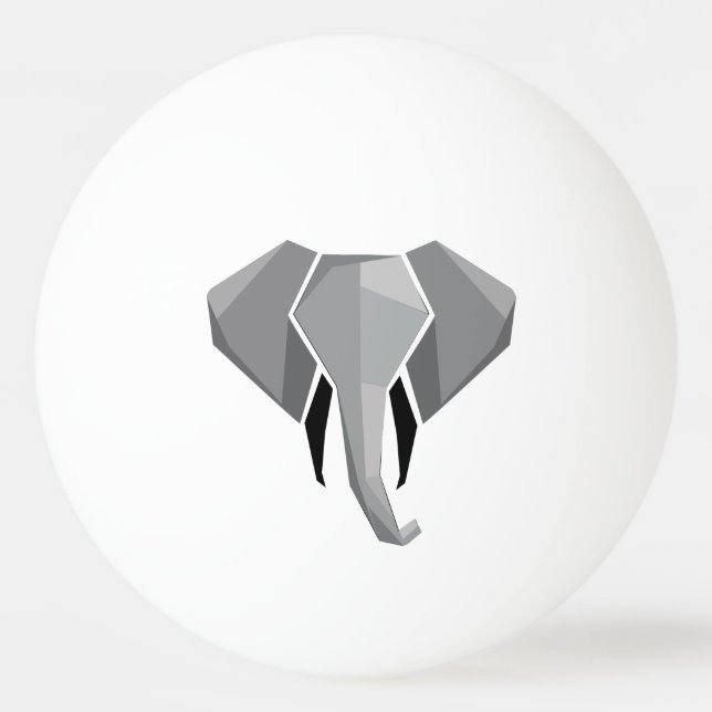 Bolinha De Ping Pong Cabeça de Elefante Geométrica (Frente)