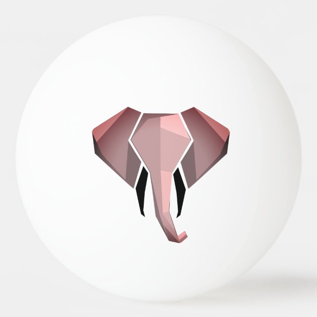 Bolinha De Ping Pong Cabeça de Elefante Geométrica (Frente)