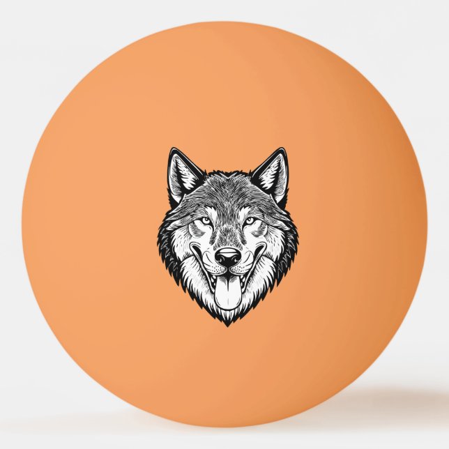Bolinha De Ping Pong Cabeça de lobo de frente (Frente)