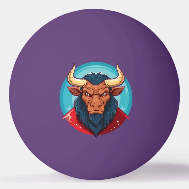 Bolinha De Ping Pong Cabeça de um minotauro da mitologia grega (Frente)
