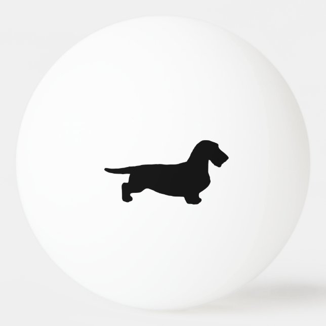 Bolinha De Ping Pong Cabelo grosso Dachshund - Silhouette 1 (Frente)