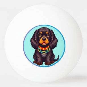Bolinha De Ping Pong Cachorro Animado Fofo com Coleira