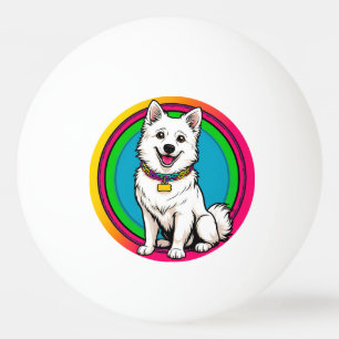 Bolinha De Ping Pong Cachorro Animado Fofo com Coleira