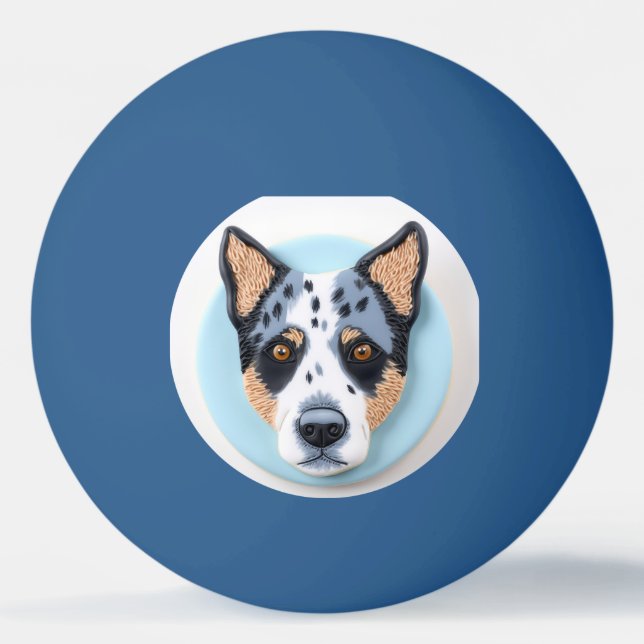 Bolinha De Ping Pong Cachorro Blue Heeler Inspirado em 3D (Frente)