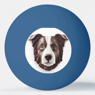 Bolinha De Ping Pong Cachorro Border Collie Inspirado em 3D