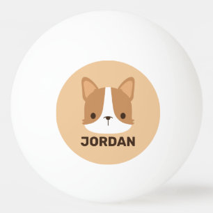 Bolinha De Ping Pong Cachorro Corgi Corgento com Nome Personalizado