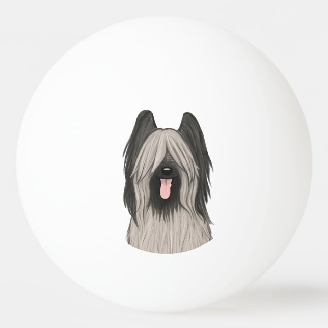 Bolinha De Ping Pong Cachorro de Cartoon Briard (Frente)