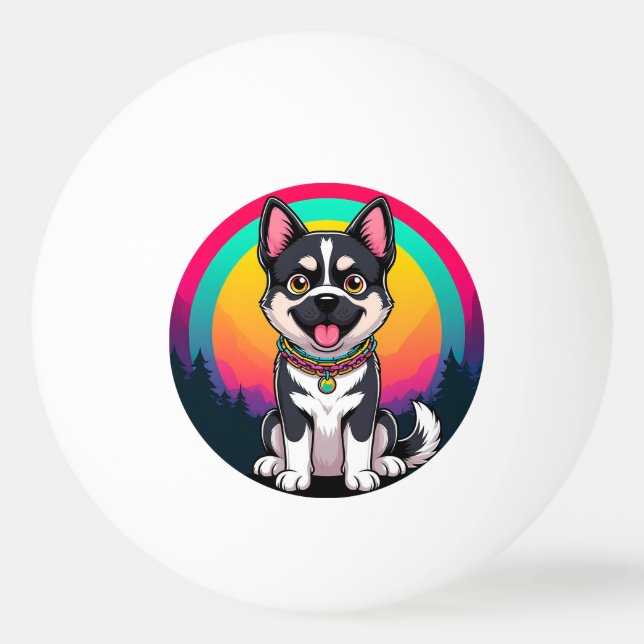 Bolinha De Ping Pong Cachorro de Desenho Animado Divertido (Frente)