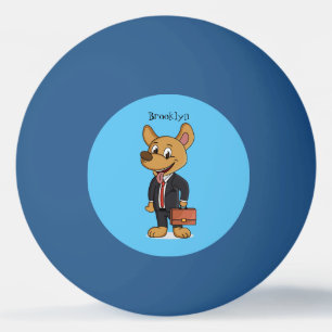 Bolinha De Ping Pong Cachorro engraçado vestindo desenho de terno