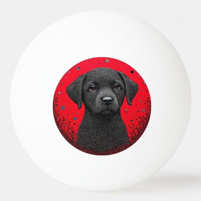 Bolinha De Ping Pong Cachorro Preto Caprichoso (Frente)