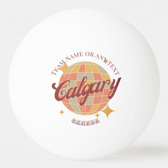 Bolinha De Ping Pong Calgary City Canada mesa clube (Frente)