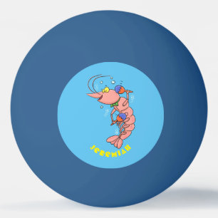 Bolinha De Ping Pong Camarão feliz e bonito, desenho animado