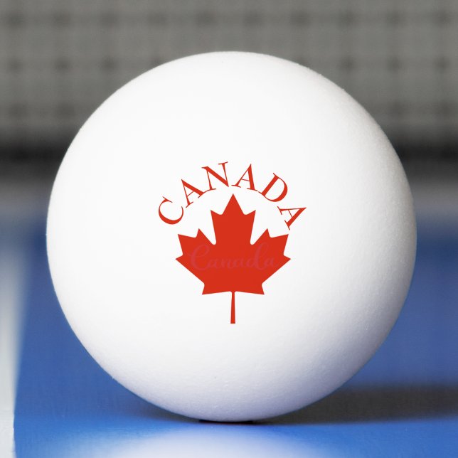 Bolinha De Ping Pong Canadá Red & White Canada Flag (Canada Red & White Canadian Flag Maple Leaf Ping Pong Ball)