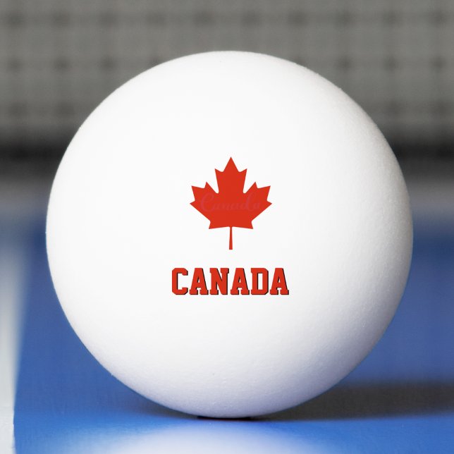 Bolinha De Ping Pong Canadá Red & White Canada Flag (Canada Red & White Canadian Flag Maple Leaf Ping Pong Ball)