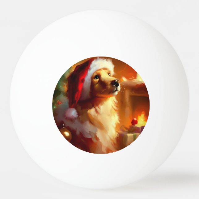 Bolinha De Ping Pong Cão de Natal (1) (Frente)