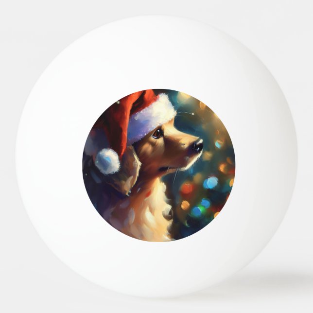 Bolinha De Ping Pong Cão de Natal (3) (Frente)