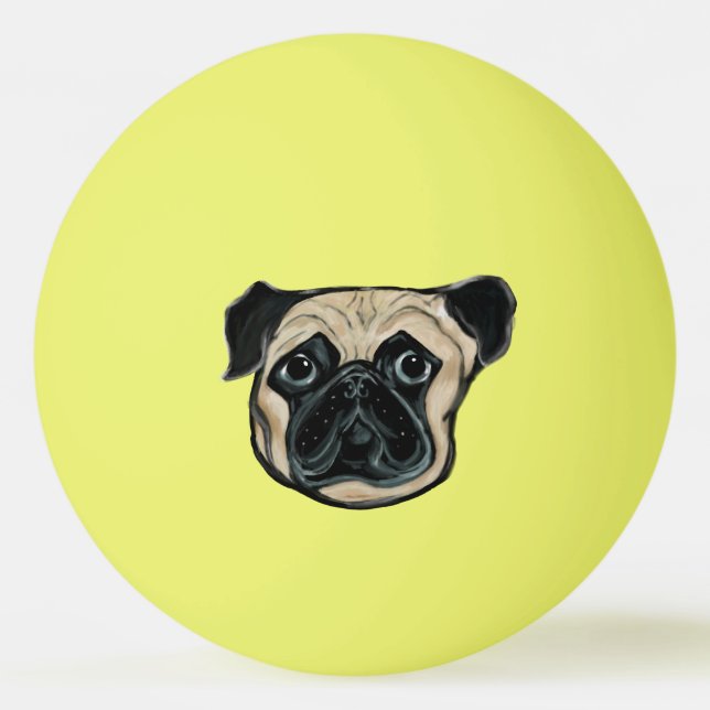 BOLINHA DE PING PONG CÃO PUG  (Frente)
