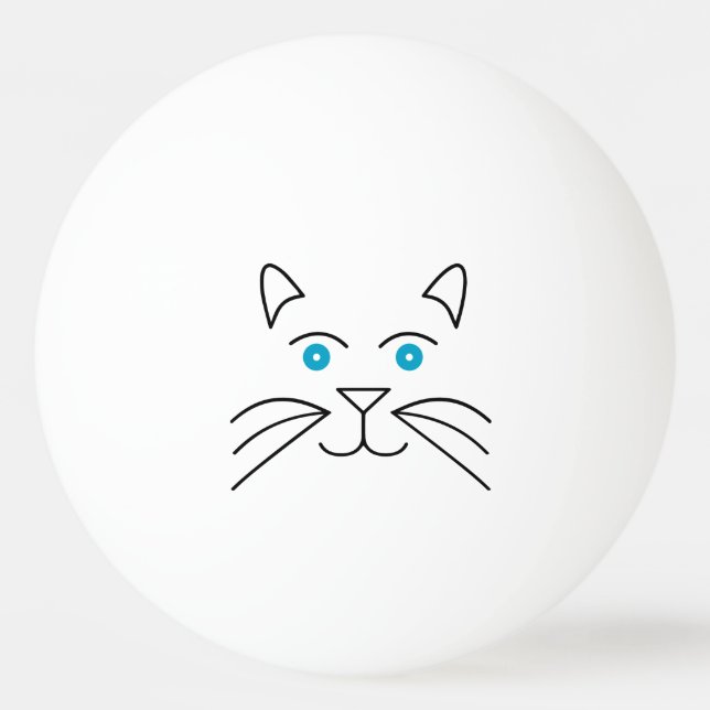 Bolinha De Ping Pong Cara de gato (Frente)