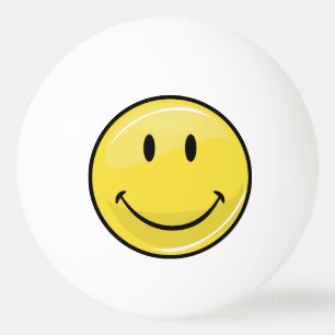 Bolinha De Ping Pong Cara feliz amarela clássica
