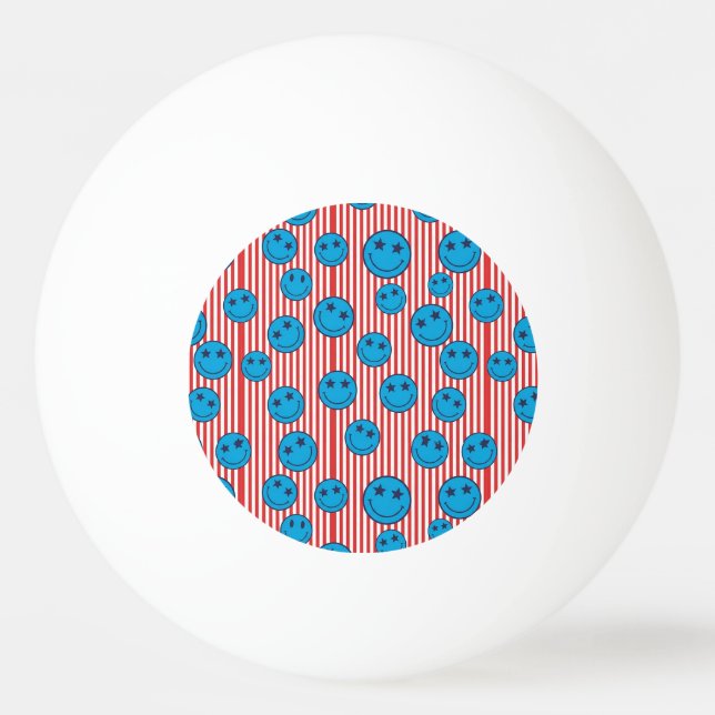 Bolinha De Ping Pong Cara Sorridente Patriota Retro (Frente)