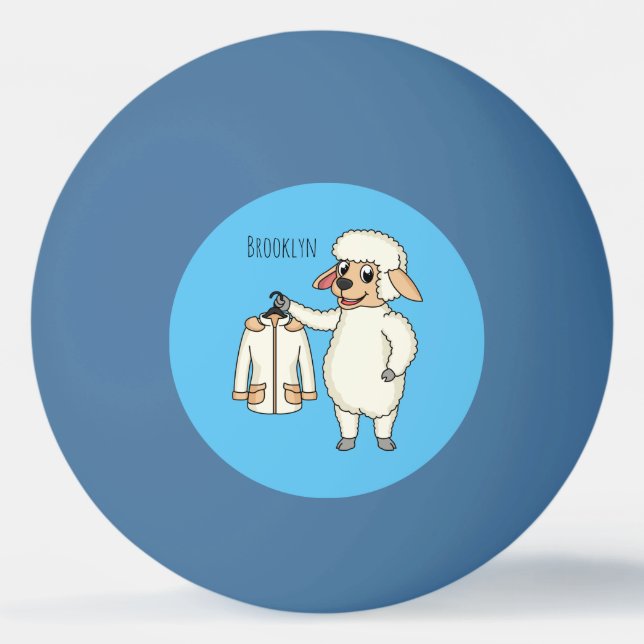Bolinha De Ping Pong Carneiro bonito com cartografia de jaqueta (Frente)