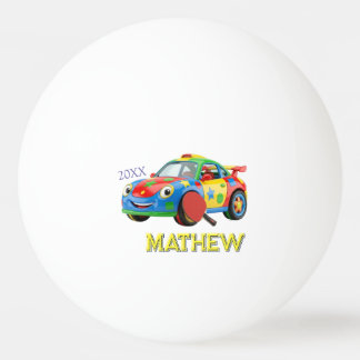 BOLINHA DE PING PONG CARRO ESPORTIVO COLORIDO REMO HOMEM CRIANÇAS NOME